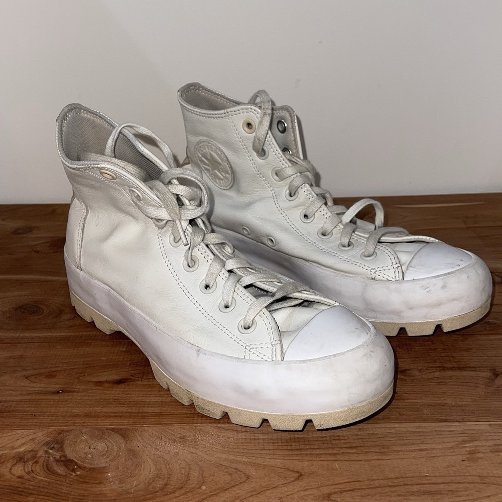 Chuck Taylor All Star Legend Leather High Women's Converse Chunky White Tan 10.5